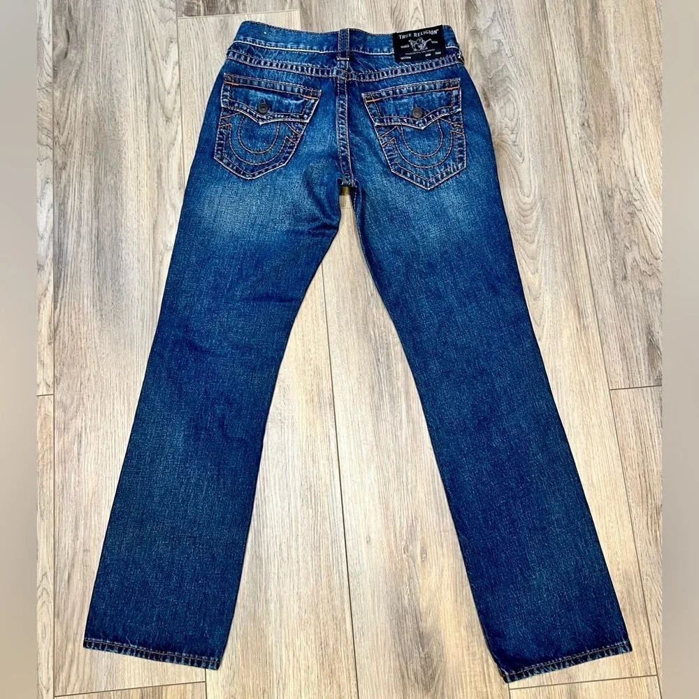 TRUE RELIGION RICKY SUPER T STITCH RELAXED STRAIGHT MENS DARK WASH 31 NEW